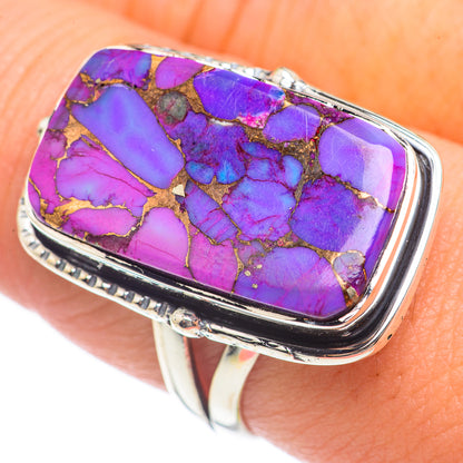 Purple Copper Composite Turquoise Rings handcrafted by Ana Silver Co - RING70107