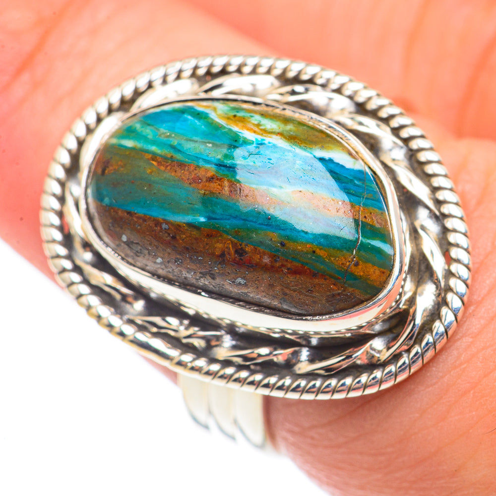 Rainbow Calsilica Rings handcrafted by Ana Silver Co - RING70118