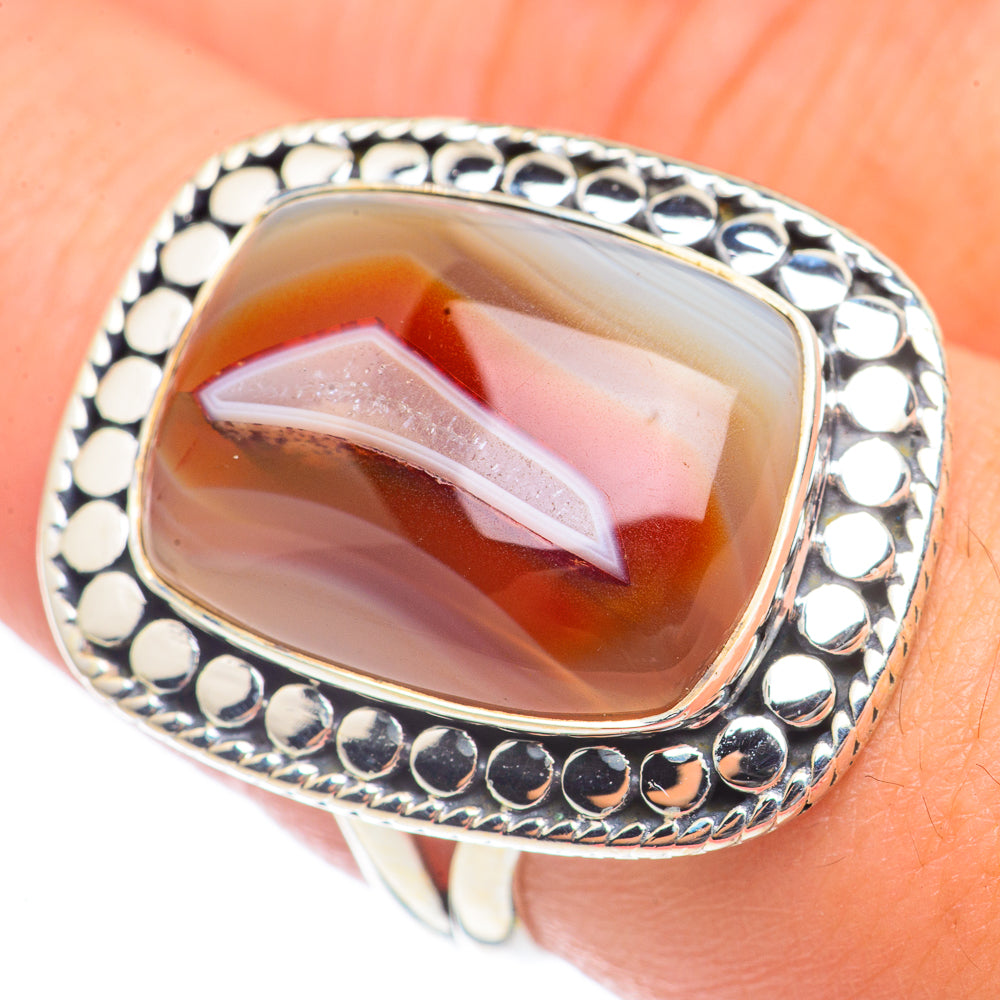 Botswana Agate Rings handcrafted by Ana Silver Co - RING70132