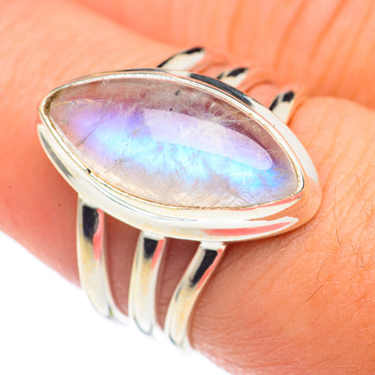 Rainbow Moonstone Rings handcrafted by Ana Silver Co - RING70146