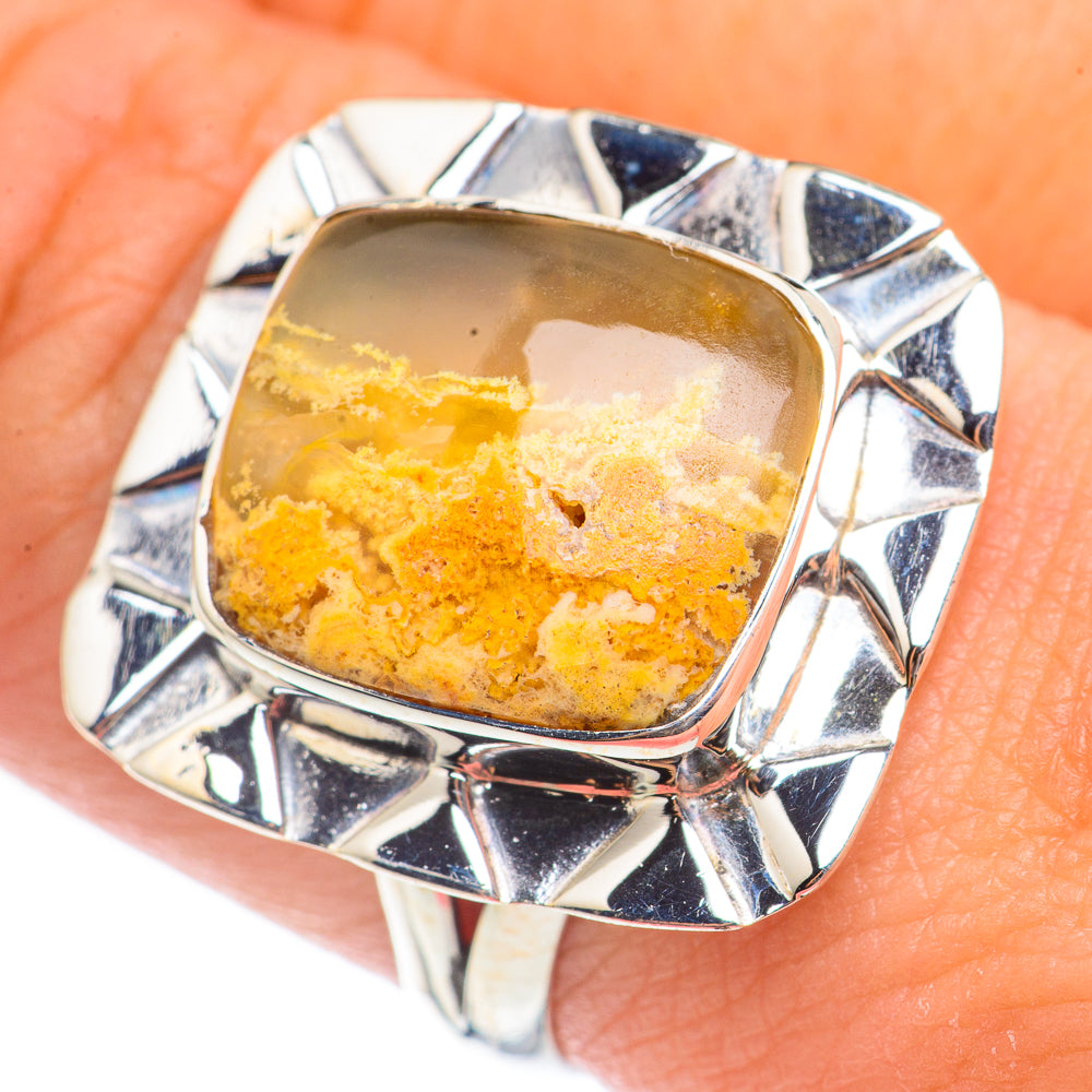 Plume Agate Rings handcrafted by Ana Silver Co - RING70164