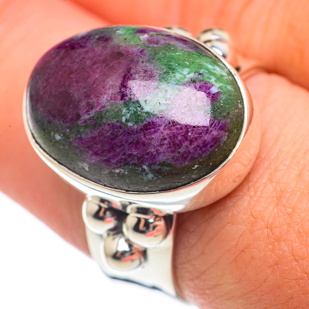 Ruby Zoisite Rings handcrafted by Ana Silver Co - RING70182