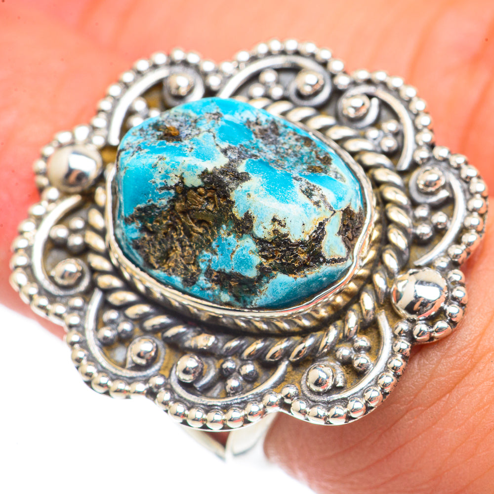 Tibetan Turquoise Rings handcrafted by Ana Silver Co - RING70190
