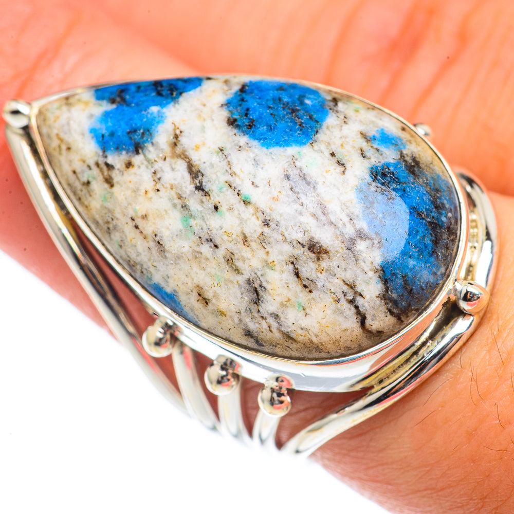 K2 Blue Azurite Rings handcrafted by Ana Silver Co - RING70220