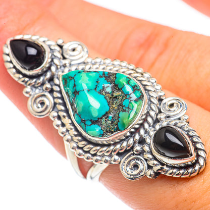Tibetan Turquoise Rings handcrafted by Ana Silver Co - RING70226