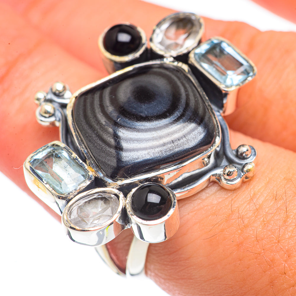 Psilomelane Dendrite Rings handcrafted by Ana Silver Co - RING70248
