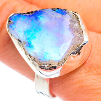 Rainbow Moonstone Rings handcrafted by Ana Silver Co - RING70251