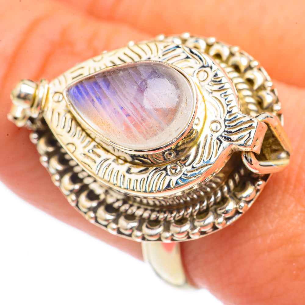 Rainbow Moonstone Rings handcrafted by Ana Silver Co - RING70252