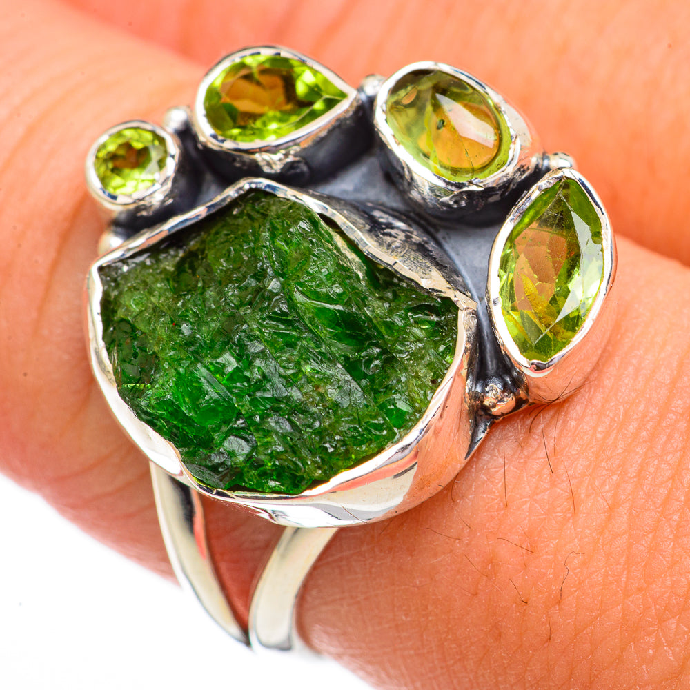 Green Tourmaline Rings handcrafted by Ana Silver Co - RING70274