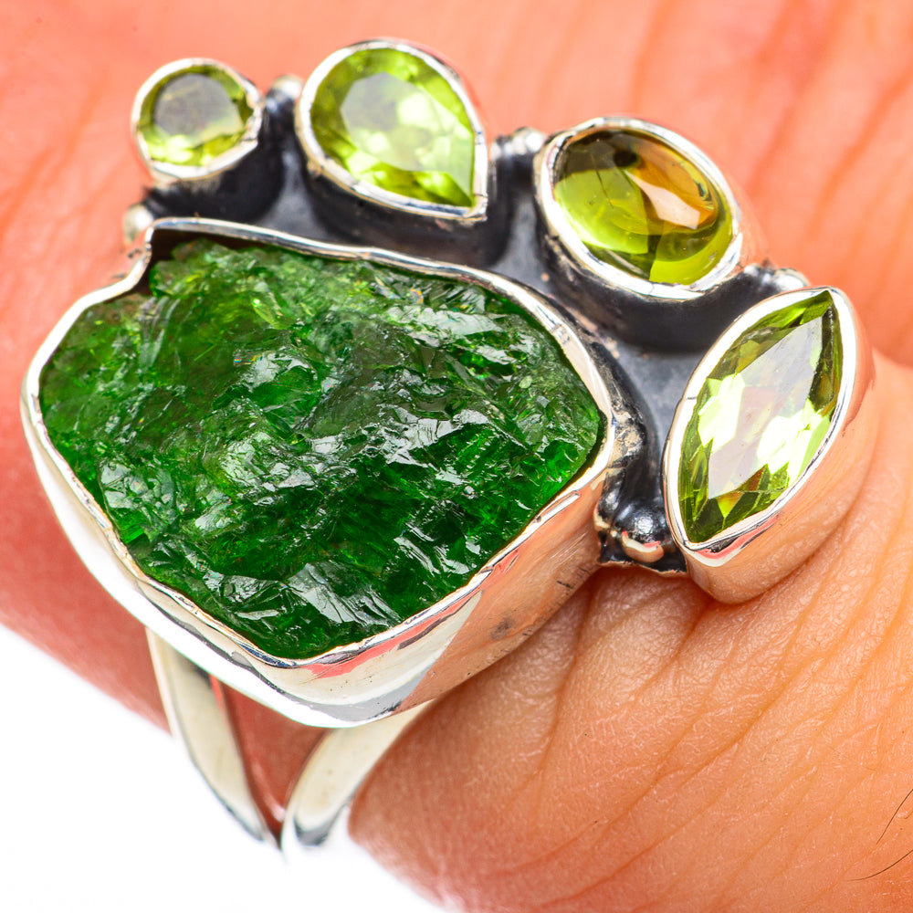 Green Tourmaline Rings handcrafted by Ana Silver Co - RING70316