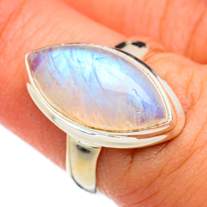 Rainbow Moonstone Rings handcrafted by Ana Silver Co - RING70339