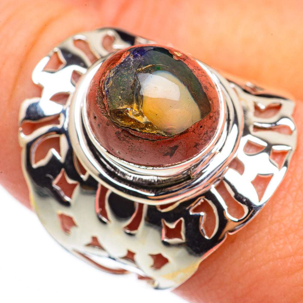 Mexican Fire Opal Rings handcrafted by Ana Silver Co - RING70342
