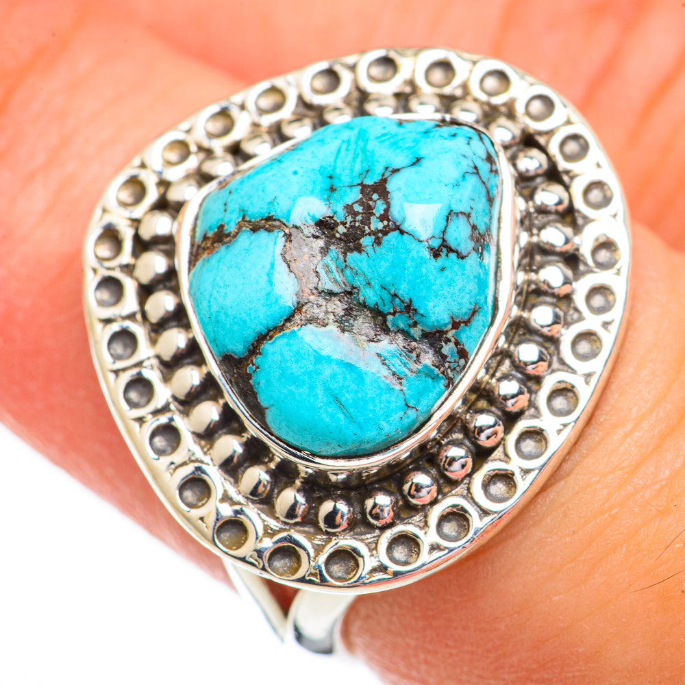 Tibetan Turquoise Rings handcrafted by Ana Silver Co - RING70352