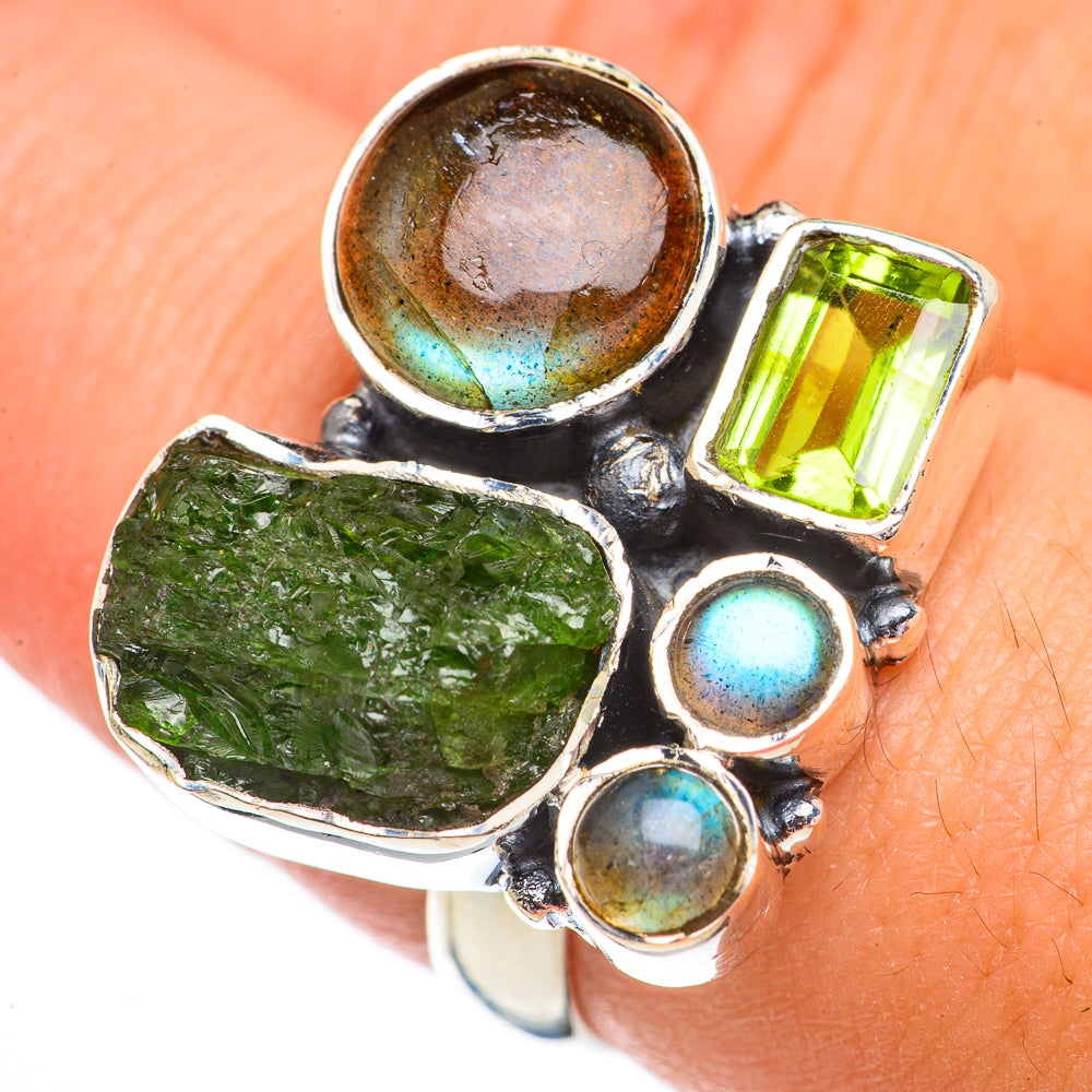 Green Tourmaline Rings handcrafted by Ana Silver Co - RING70355