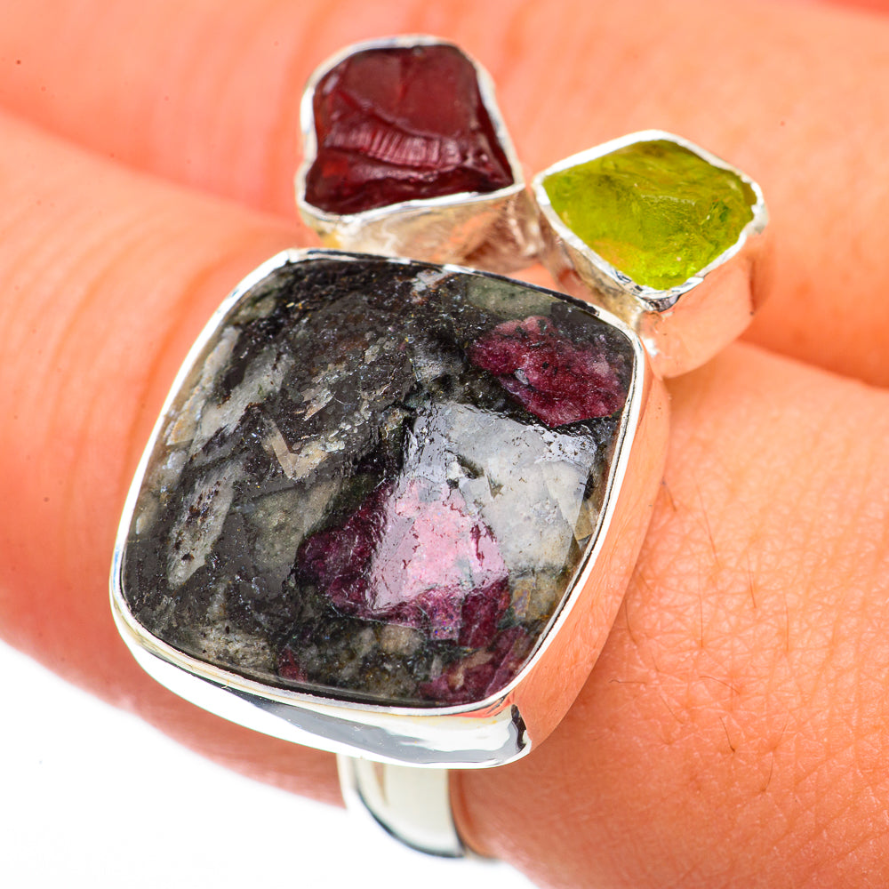 Russian Eudialyte Rings handcrafted by Ana Silver Co - RING70411
