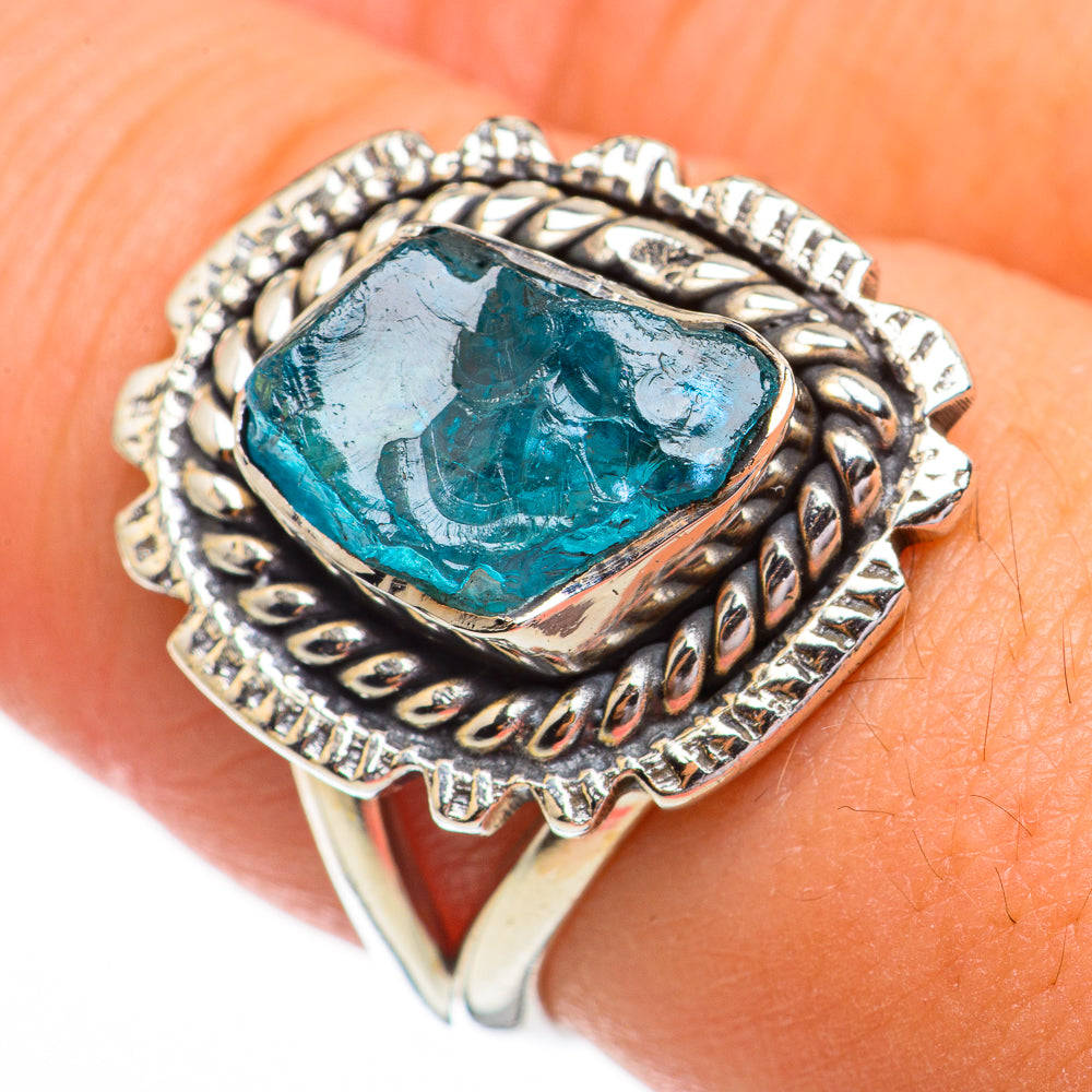 Blue Fluorite Rings handcrafted by Ana Silver Co - RING70417