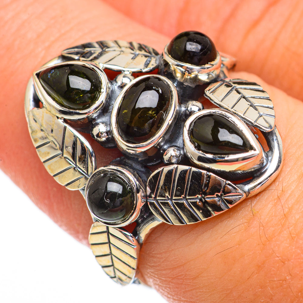 Green Tourmaline Rings handcrafted by Ana Silver Co - RING70422