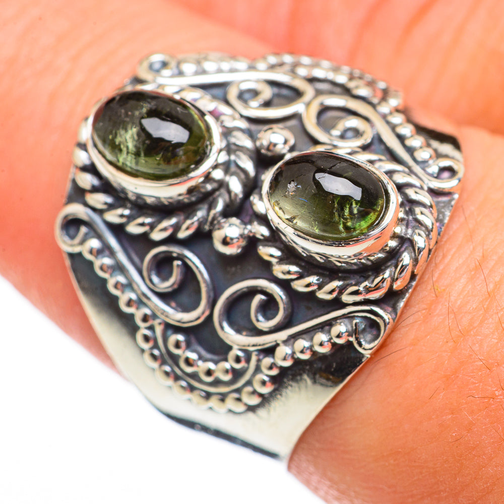 Green Tourmaline Rings handcrafted by Ana Silver Co - RING70423