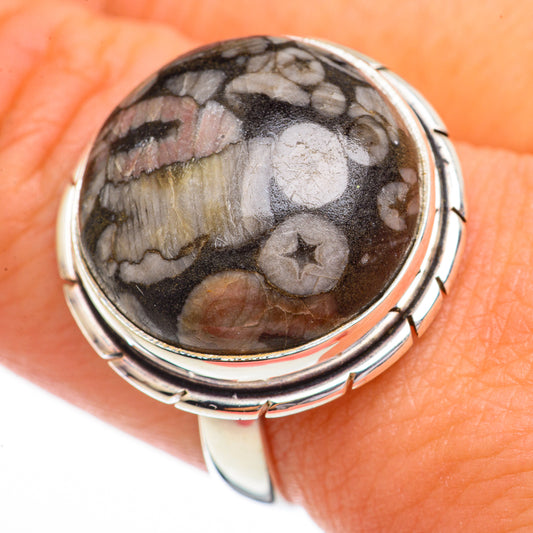 Crinoid Fossil Rings handcrafted by Ana Silver Co - RING70440
