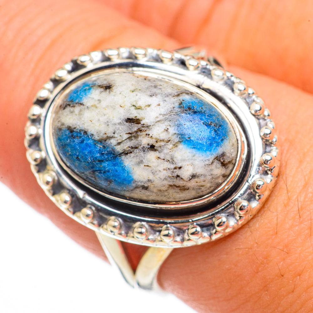 K2 Blue Azurite Rings handcrafted by Ana Silver Co - RING70482