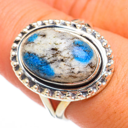 K2 Blue Azurite Rings handcrafted by Ana Silver Co - RING70482