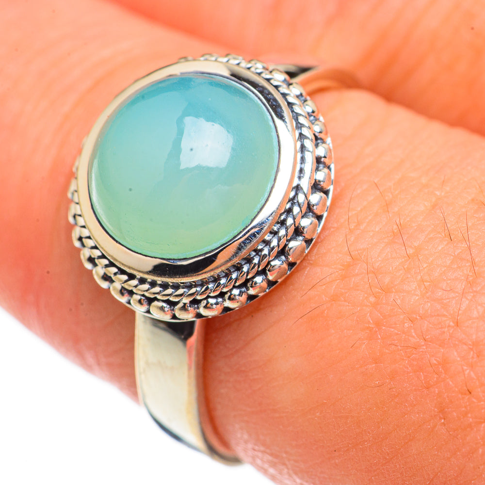 Aqua Chalcedony Rings handcrafted by Ana Silver Co - RING70486