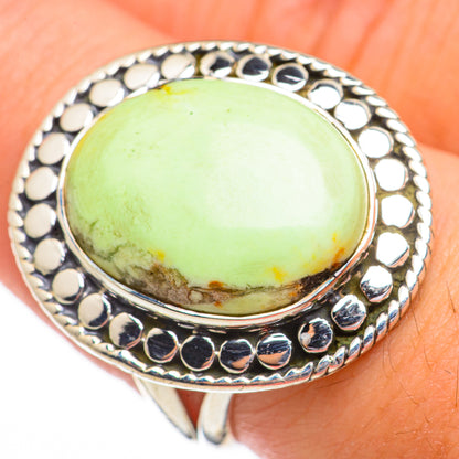 Lemon Chrysoprase Rings handcrafted by Ana Silver Co - RING70487