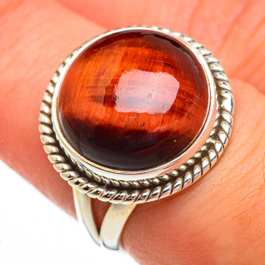 Red Tiger Eye Rings handcrafted by Ana Silver Co - RING70491