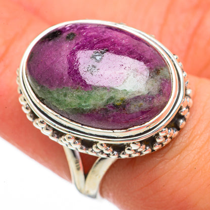 Ruby Zoisite Rings handcrafted by Ana Silver Co - RING70513