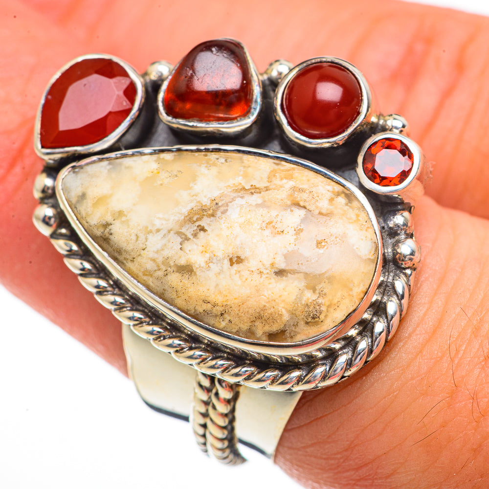 Plume Agate Rings handcrafted by Ana Silver Co - RING70531