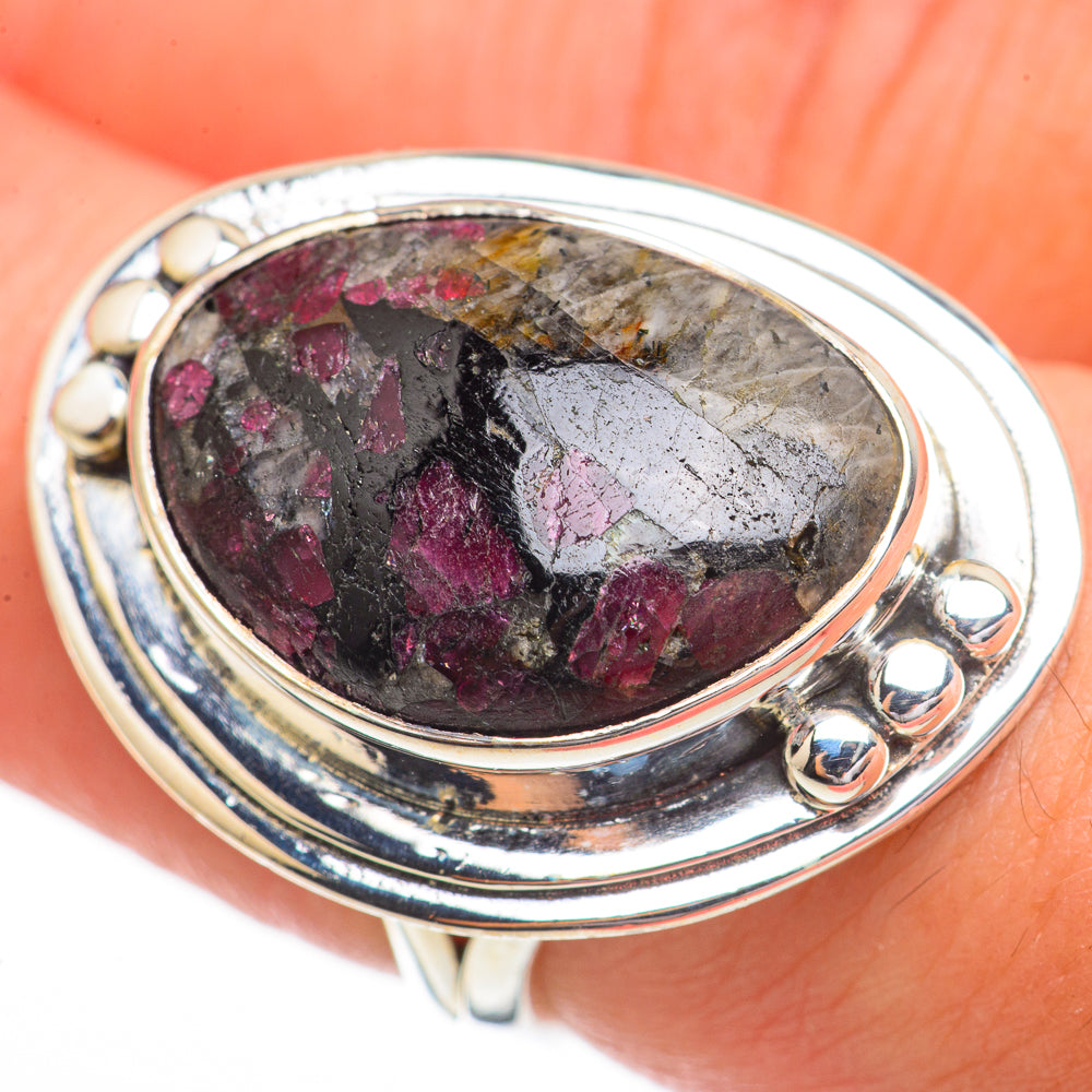 Russian Eudialyte Rings handcrafted by Ana Silver Co - RING70535