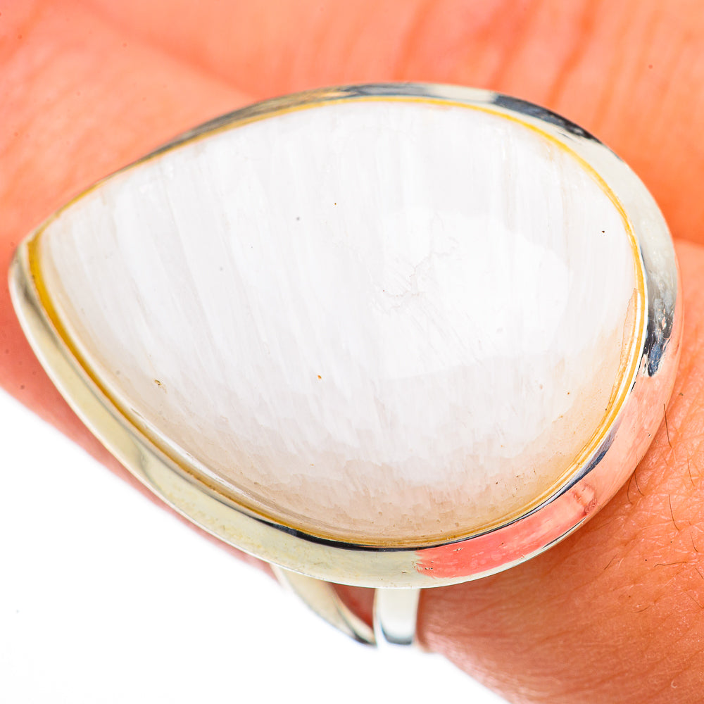 White Scolecite Rings handcrafted by Ana Silver Co - RING70547