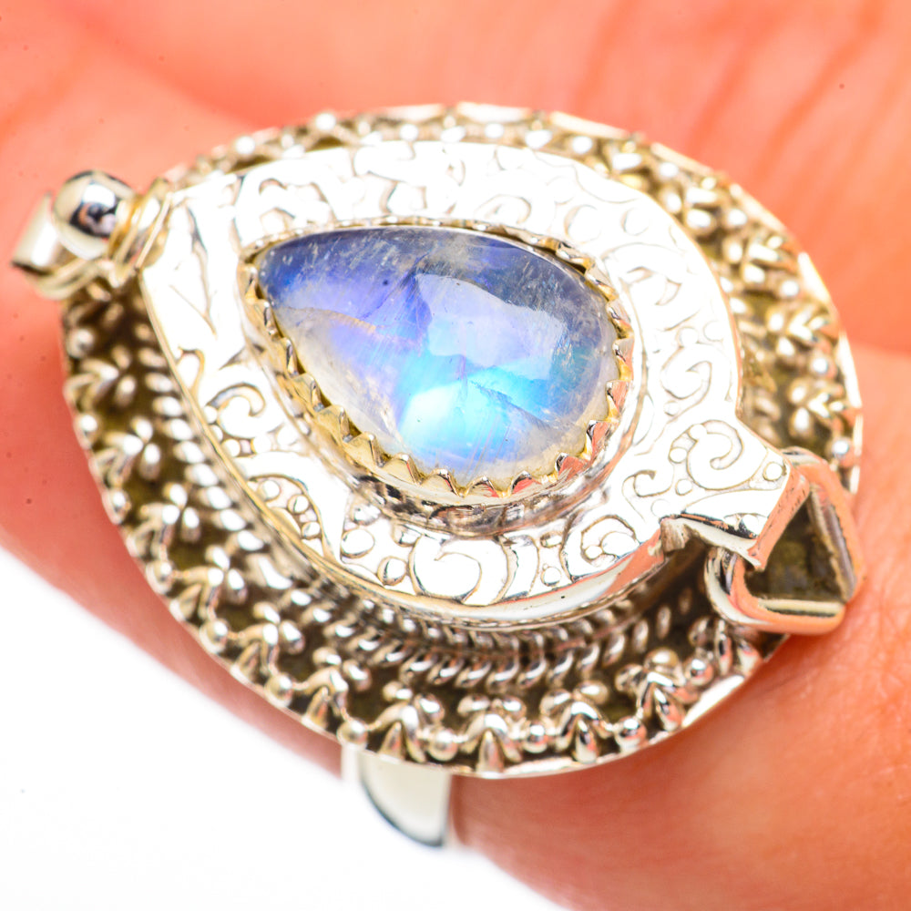 Rainbow Moonstone Rings handcrafted by Ana Silver Co - RING70548