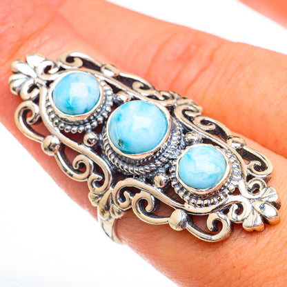Blue Copper Composite Turquoise Rings handcrafted by Ana Silver Co - RING70554