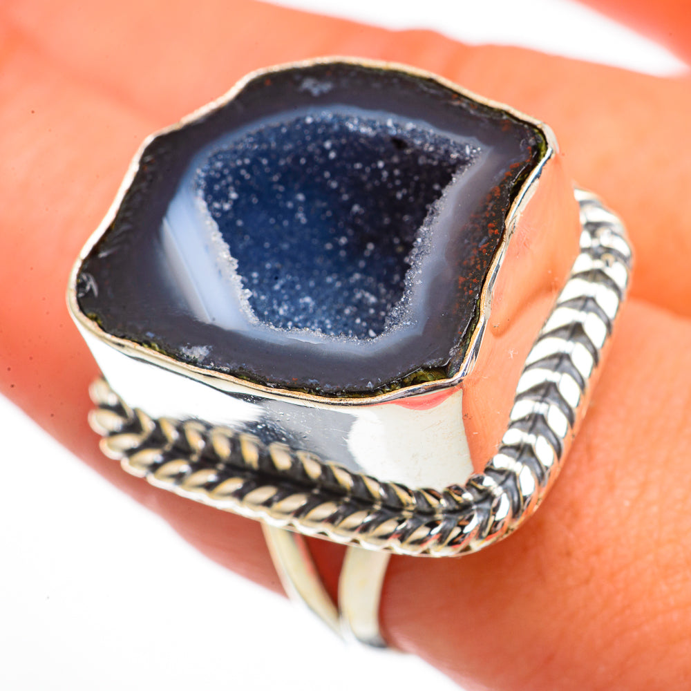 Coconut Geode Druzy Rings handcrafted by Ana Silver Co - RING70562