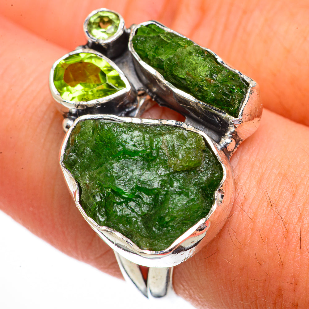 Green Tourmaline Rings handcrafted by Ana Silver Co - RING70573