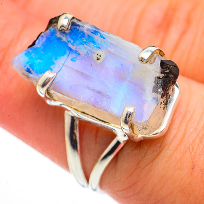 Rainbow Moonstone Rings handcrafted by Ana Silver Co - RING70602