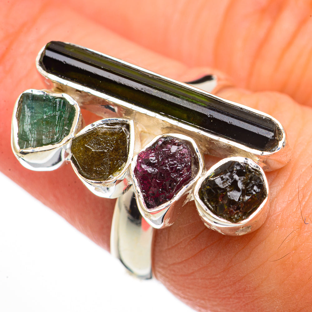 Green Tourmaline Rings handcrafted by Ana Silver Co - RING70604