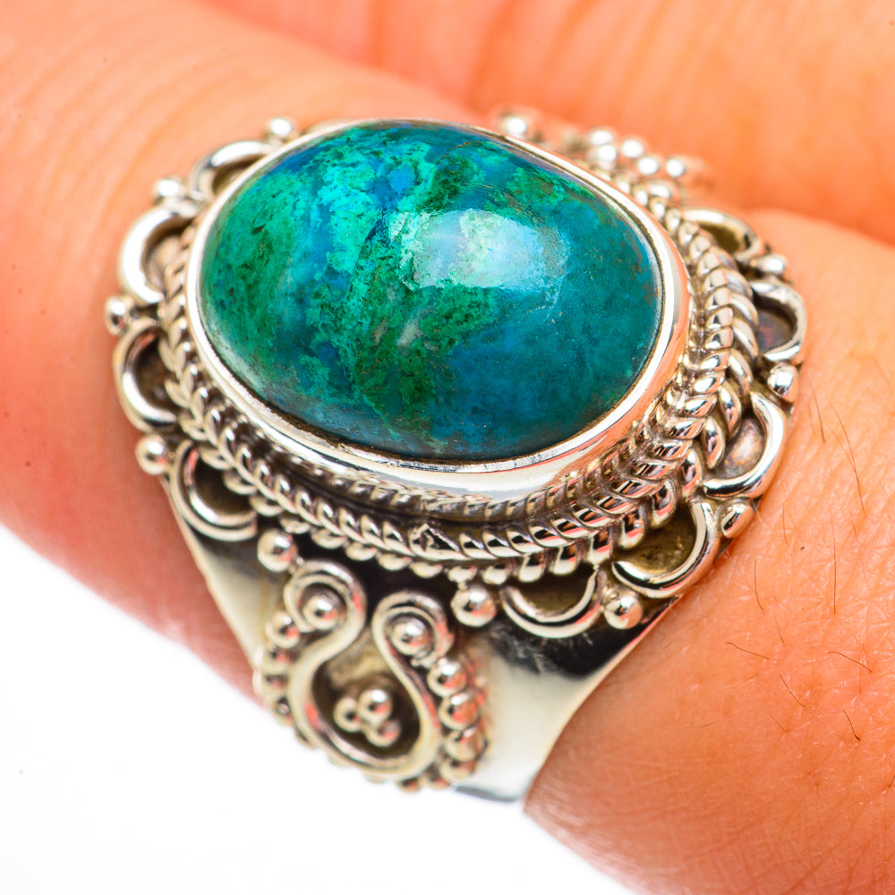 Chrysocolla Rings handcrafted by Ana Silver Co - RING70606