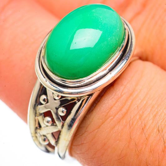 Chrysoprase Rings handcrafted by Ana Silver Co - RING70614