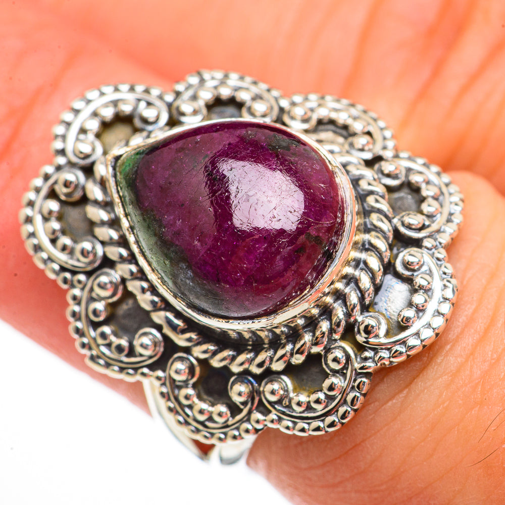 Ruby Zoisite Rings handcrafted by Ana Silver Co - RING70625
