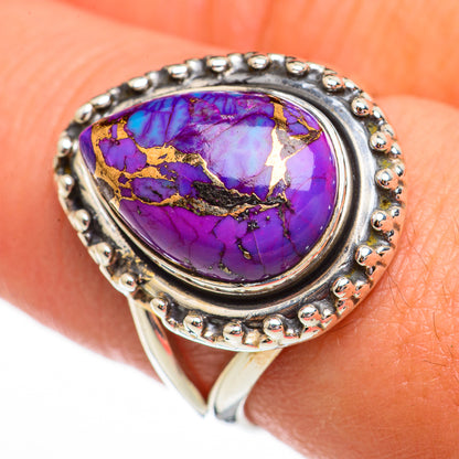 Purple Copper Composite Turquoise Rings handcrafted by Ana Silver Co - RING70633