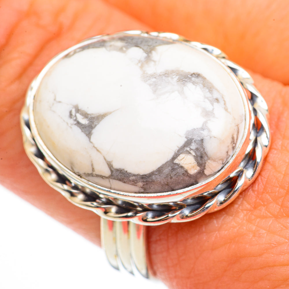 Howlite Rings handcrafted by Ana Silver Co - RING70639