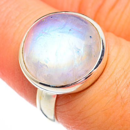 Rainbow Moonstone Rings handcrafted by Ana Silver Co - RING70640