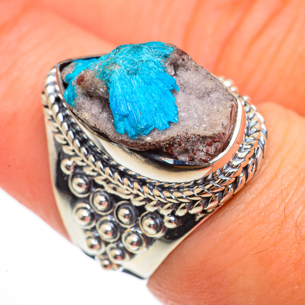 Cavansite Crystal Rings handcrafted by Ana Silver Co - RING70643