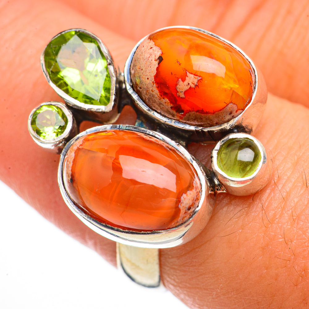 Mexican Fire Opal Rings handcrafted by Ana Silver Co - RING70645