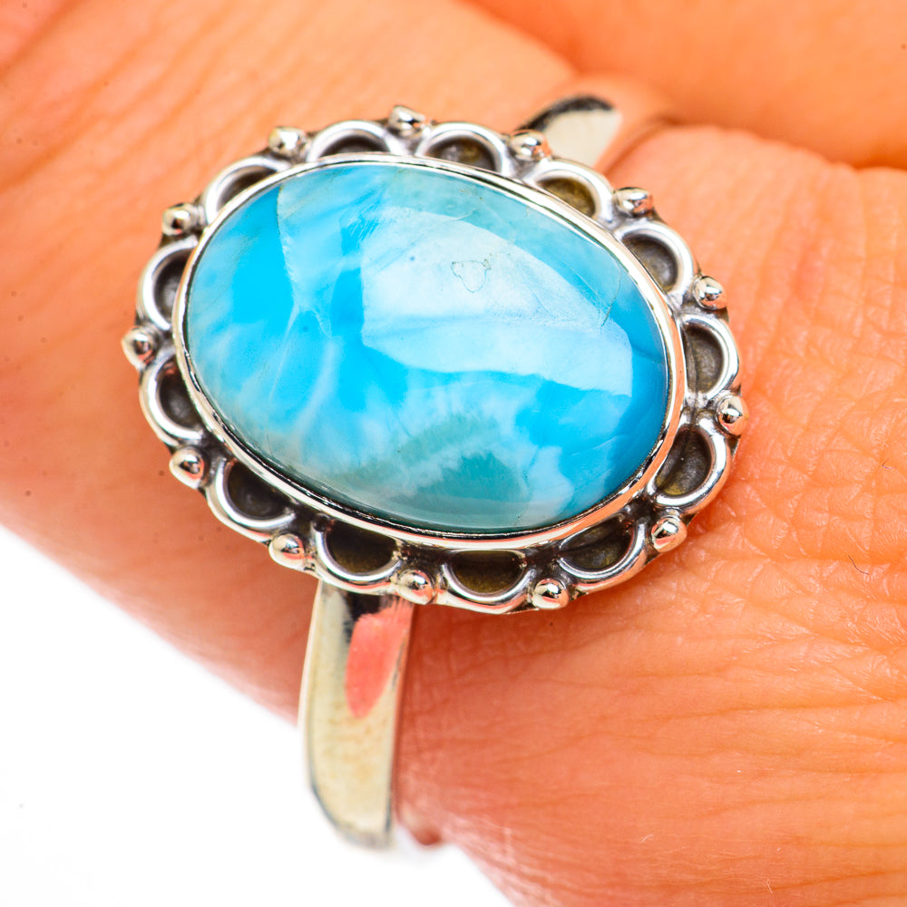 Larimar Rings handcrafted by Ana Silver Co - RING70650