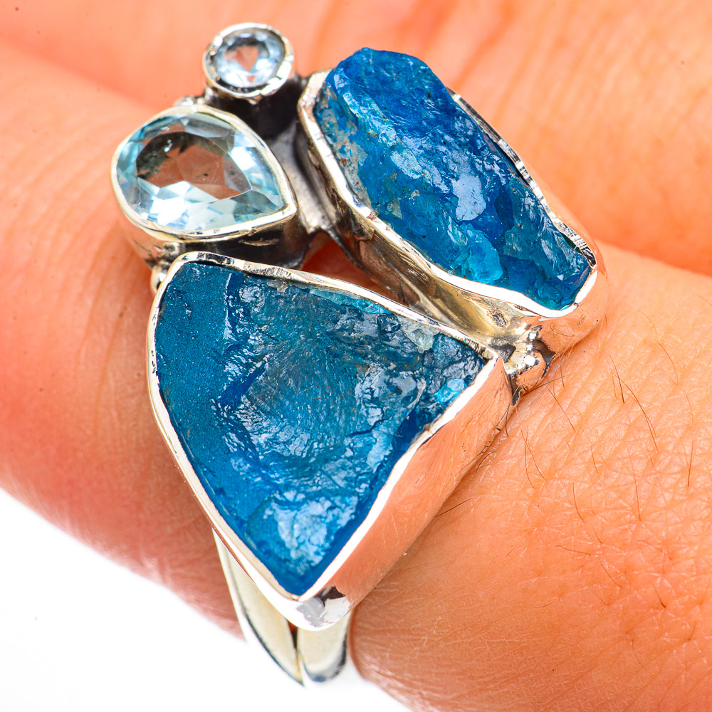 Blue Fluorite Rings handcrafted by Ana Silver Co - RING70653
