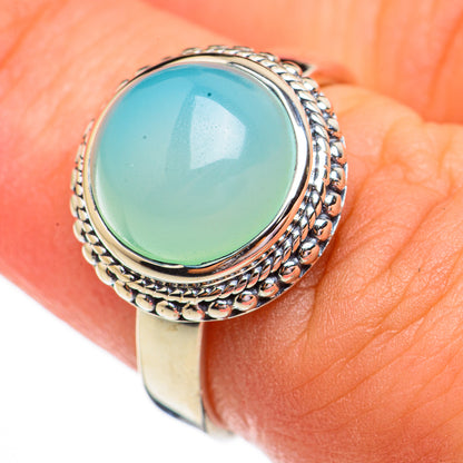 Aqua Chalcedony Rings handcrafted by Ana Silver Co - RING70654