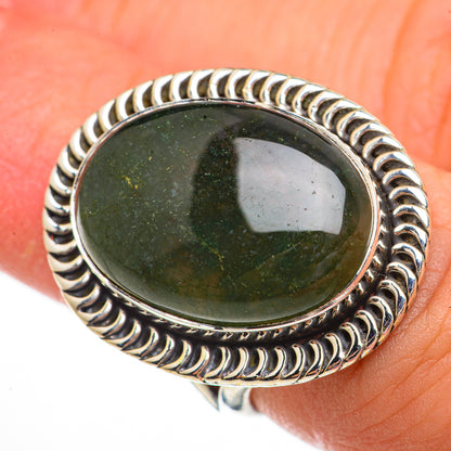 Green Moss Agate Rings handcrafted by Ana Silver Co - RING70656